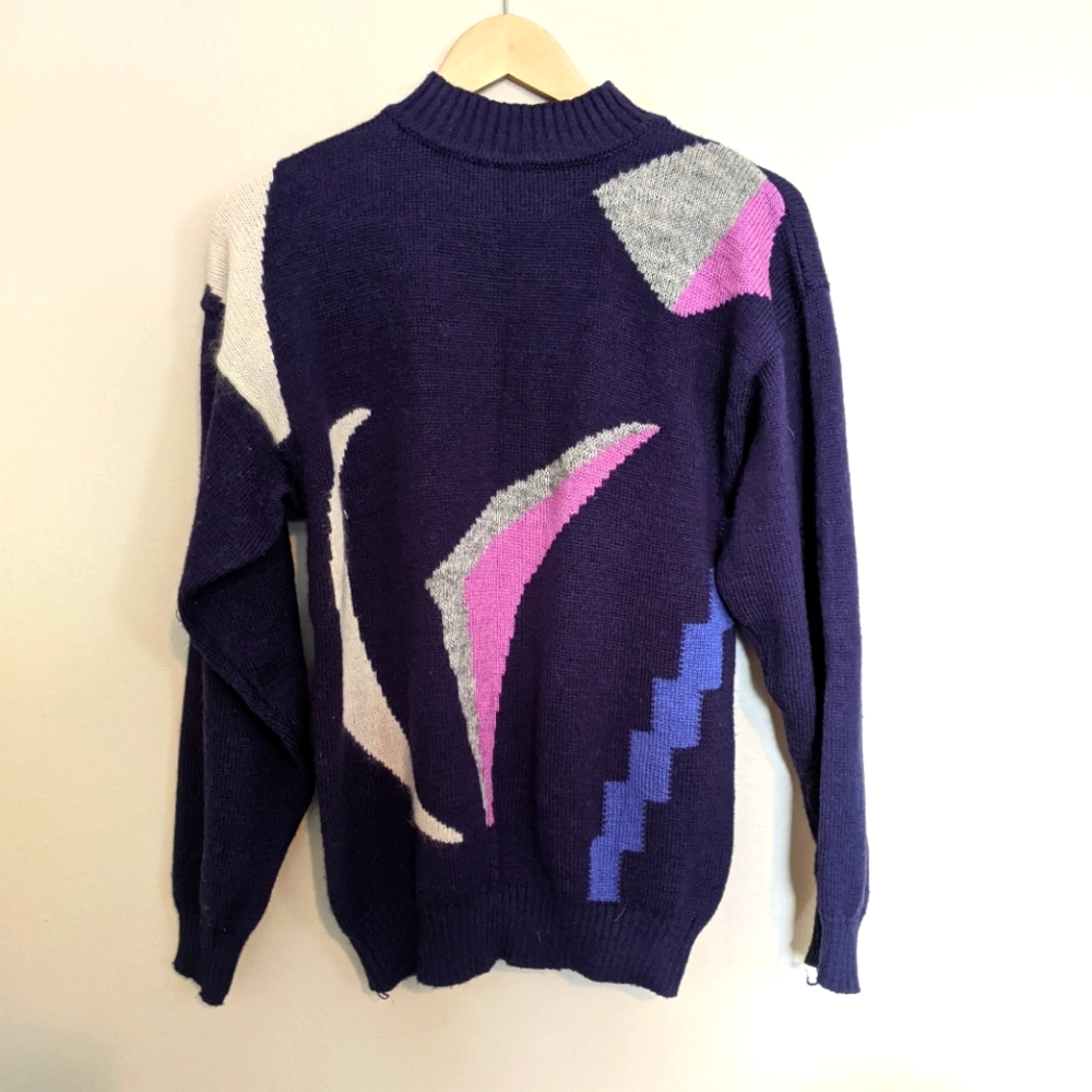 Vintage 80s Wool Sweater Purple